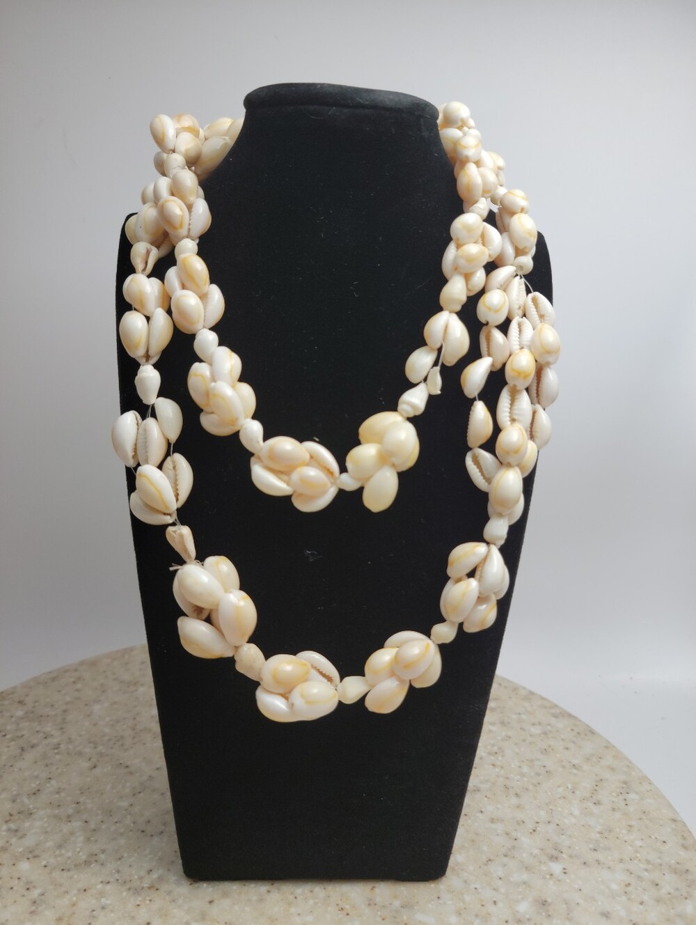 Vintage Genuine Cowrie Shell Long Necklace